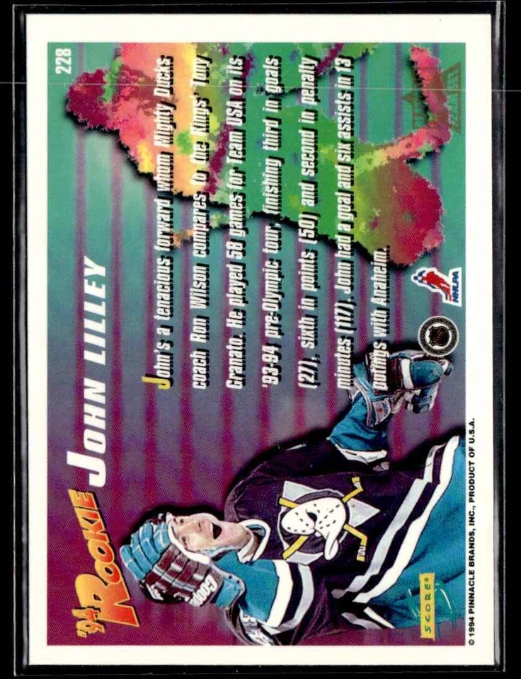 John Lilley 1994-95 Score Platinum #228 RC SKUJA4317 - Image 2 of 2