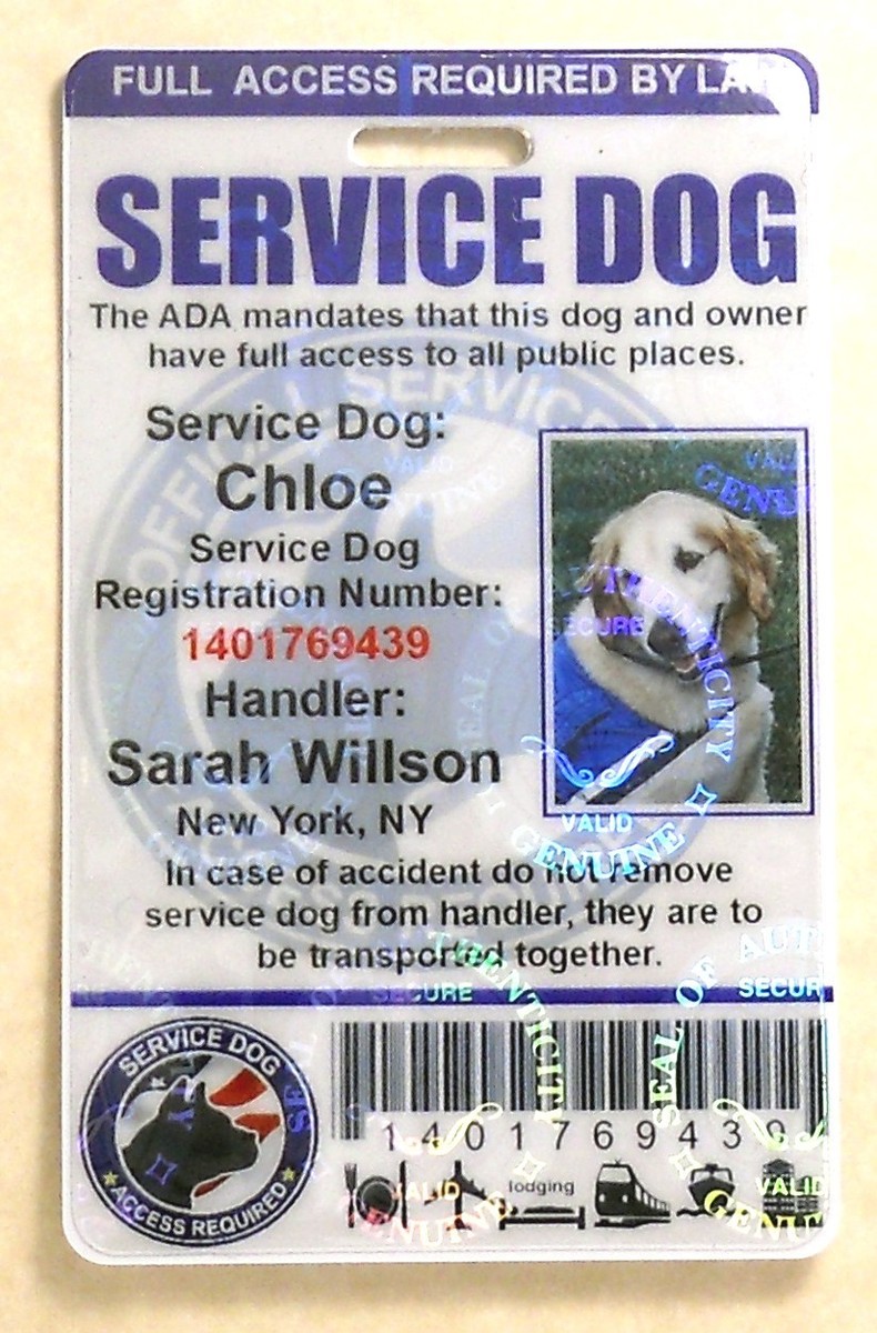 Emotional Support Dog Card Personalized Medical Alert Dog Tags