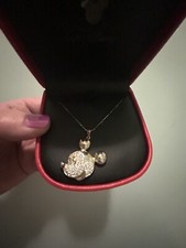 QVC Retired Mickey Mouse Sterling Silver Necklace Brand New In Box Never Worn