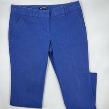 Express Women's Columnist Pants Size 6 Blue Stretch Slim Fit Straight Leg Pant