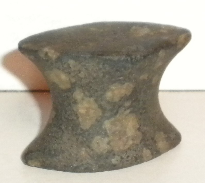 early man indian artifact UNDRILLED BANNERSTONE neat spotted stone eBay