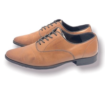 ZARA Men's Leather Brown Oxford Formal 