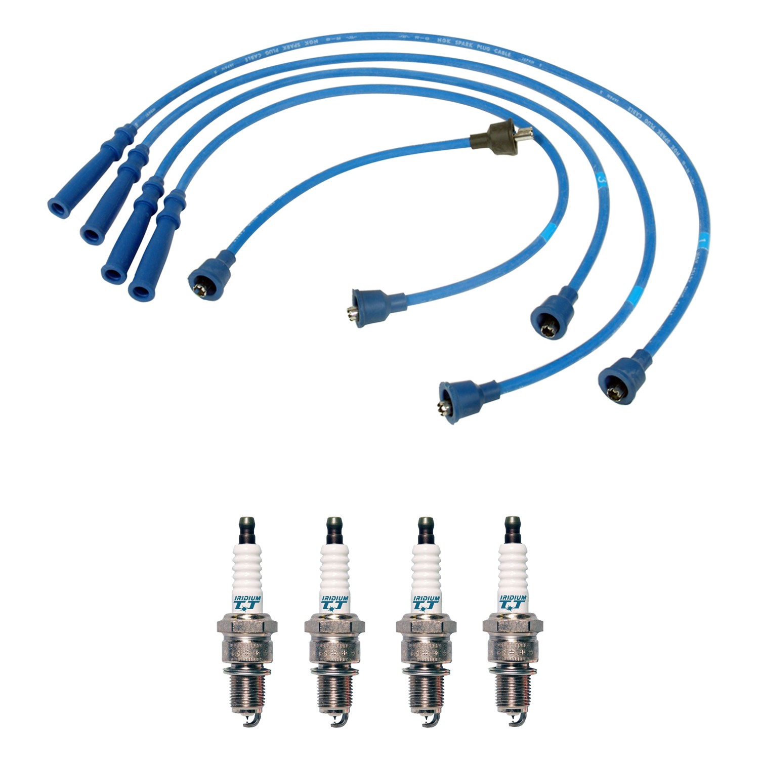 NGK 7mm Wire Set 4 Denso Iridium Spark Plug Kit For Pickup Trooper 2.3 2.6 L4
