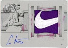 Cris Carter 2023 National Treasures Nike Logo Patch Auto Plate Card #COL-CCA 1/1