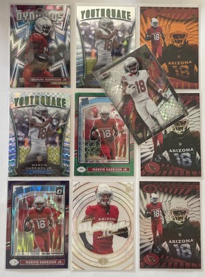 2024 MARVIN HARRISON ROOKIE LOT OF 10 ARIZONA CARDINALS SOME SPs