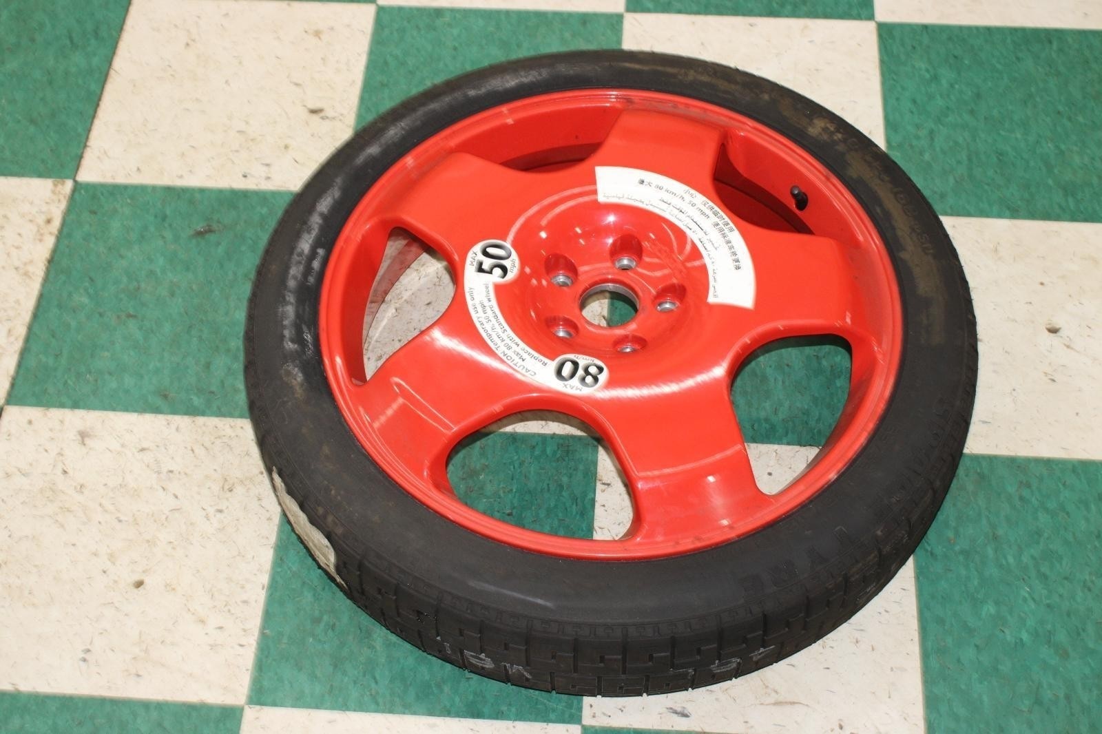 14-19 Flying Spur Red Emergency Replacement Spare Wheel Rim Tire T155/65R20 OEM
