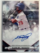 2023 Bowman Sterling #PA-SM Samuel Munoz Auto Los Angeles Dodgers On Card Auto