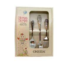 Humpty Dumpty Stainless Steel  3 Piece Baby Set New in box dated 1994