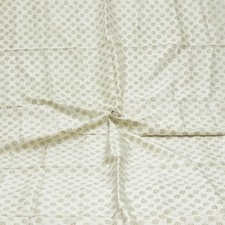 Vintage Cream 100 Pure Silk Handloom Sari Remnant 4YD Craft Fabric Silk Scrap