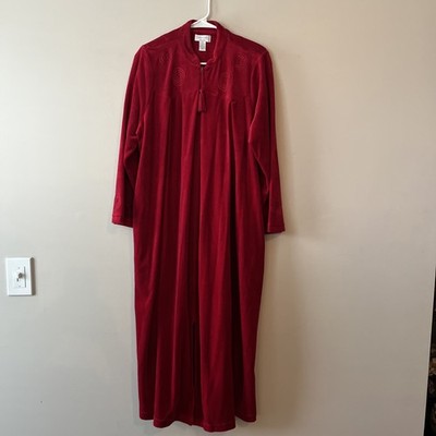 VTG Cabernet Long Robe Housecoat Tassel Zipping Sleeve Red Size Medium Petite