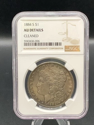 1884-S Morgan Silver Dollar NGC AU Details $1 U.S. 90% Silver Dollar