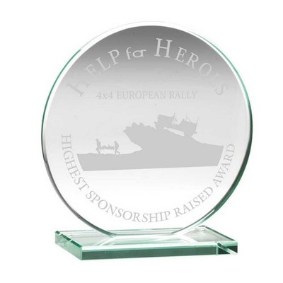 R4US Jade Premium Glas Runde Plakette Firmenpreis Trophäe 4 Zoll Kostenlose Gravur
