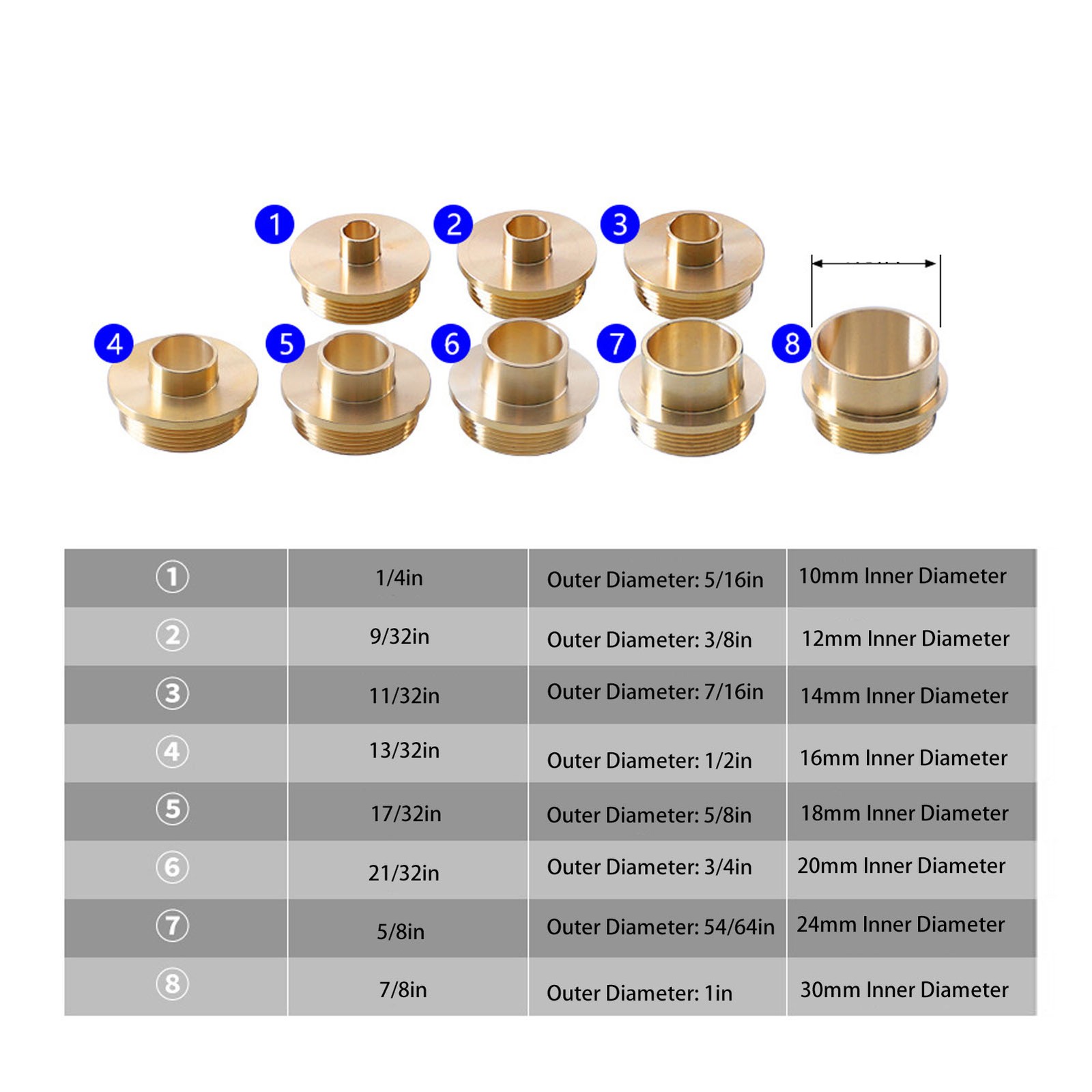 11pcs Brass Router Template Guides Set For Woodworking Machine Popular
