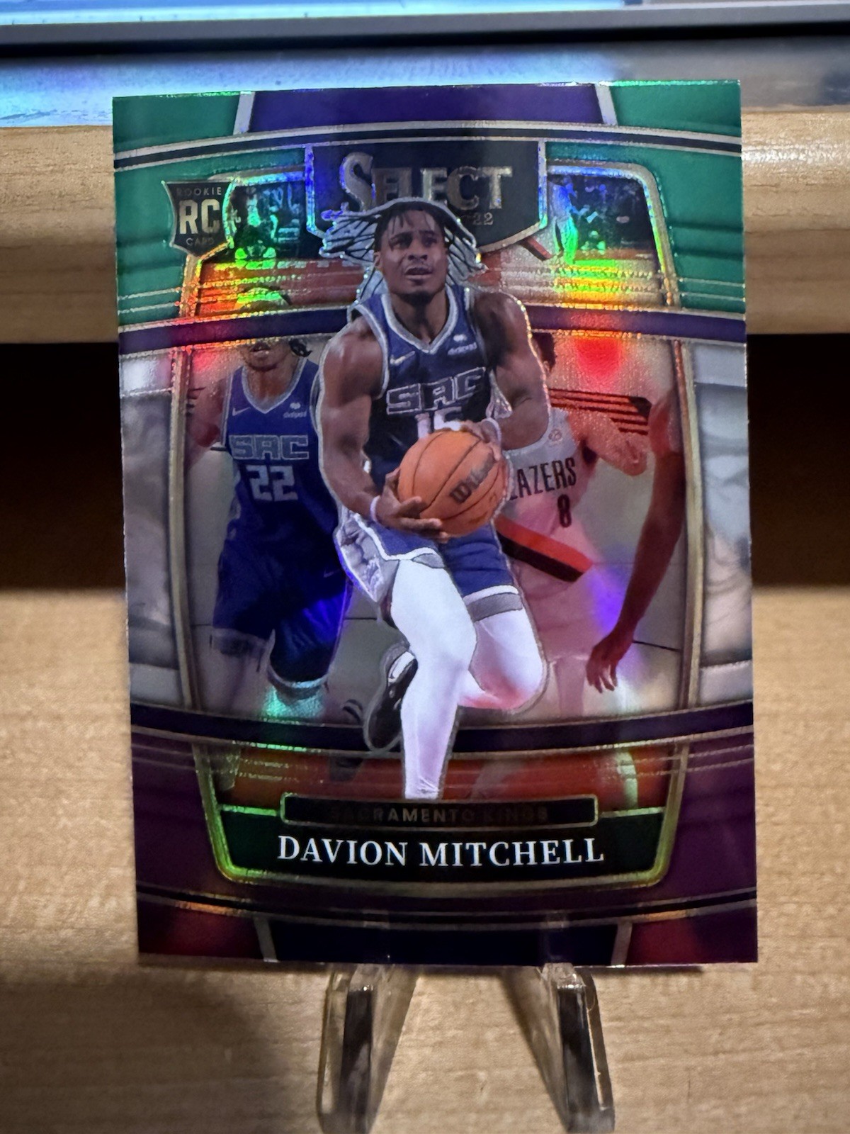 2021-22 Panini Select Basketball Green White Purple Davion Mitchell RC Card #23