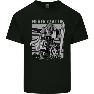 Teutonisch Ritter Never Give Up Crusader Fitness Herren Licht Baumwolle