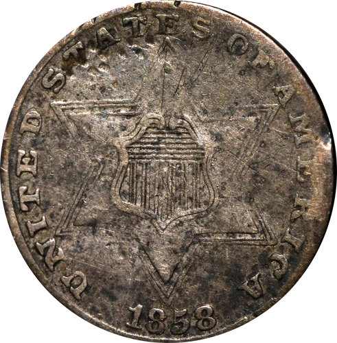 1858 Three Cent Silver — photo from the most recent tracked eBay sale