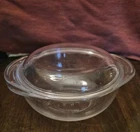 Vintage PYREX #023 Clear Glass 1.5 Quart Casserole Bowl With Lid