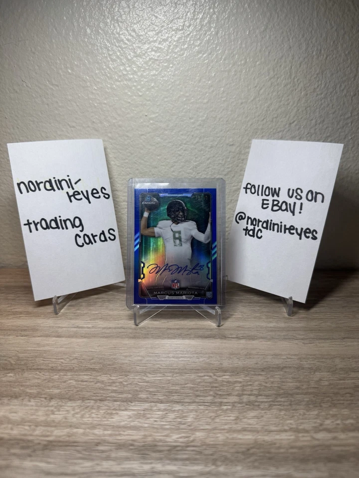 MARCUS MARIOTA 2015 BOWMAN CHROME BLUE REFRACTOR ROOKIE RC AUTO /99 - Image 3 of 3