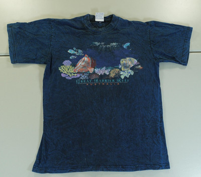 Gooses T-Shirts Shirt Mens Large Blue Great Barrier Reef Australia Graphic Tee