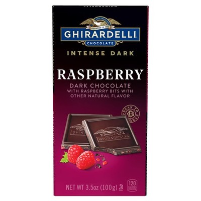 GHIRARDELLI Intense Dark Chocolate Bar, Raspberry, 3.5 Oz oz (Pack of 12) 