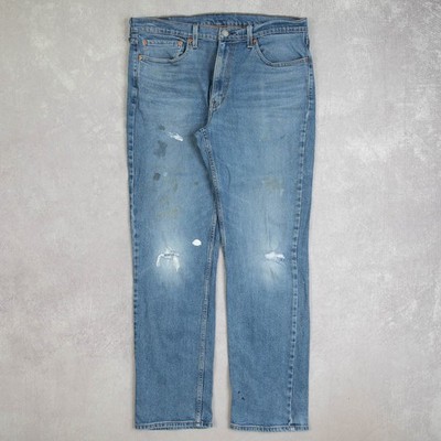 Levi's Vintage 514 Relaxed Fit Distressed Painter Jeans W36 X L32 Herren Blau