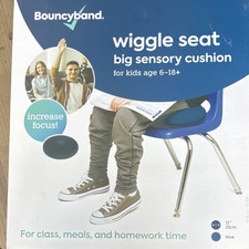 Bouncyband Wiggle Seat Sensory Cushion Blue 13" Tactile Toy for Ages 6-18