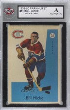 1959-60 Parkhurst Bill Hicke #31 KSA Authentic t3w