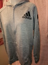 Adidas Youth Gray Zip Up Hoodie Long Sleeve Athletic Jacket XL NWT