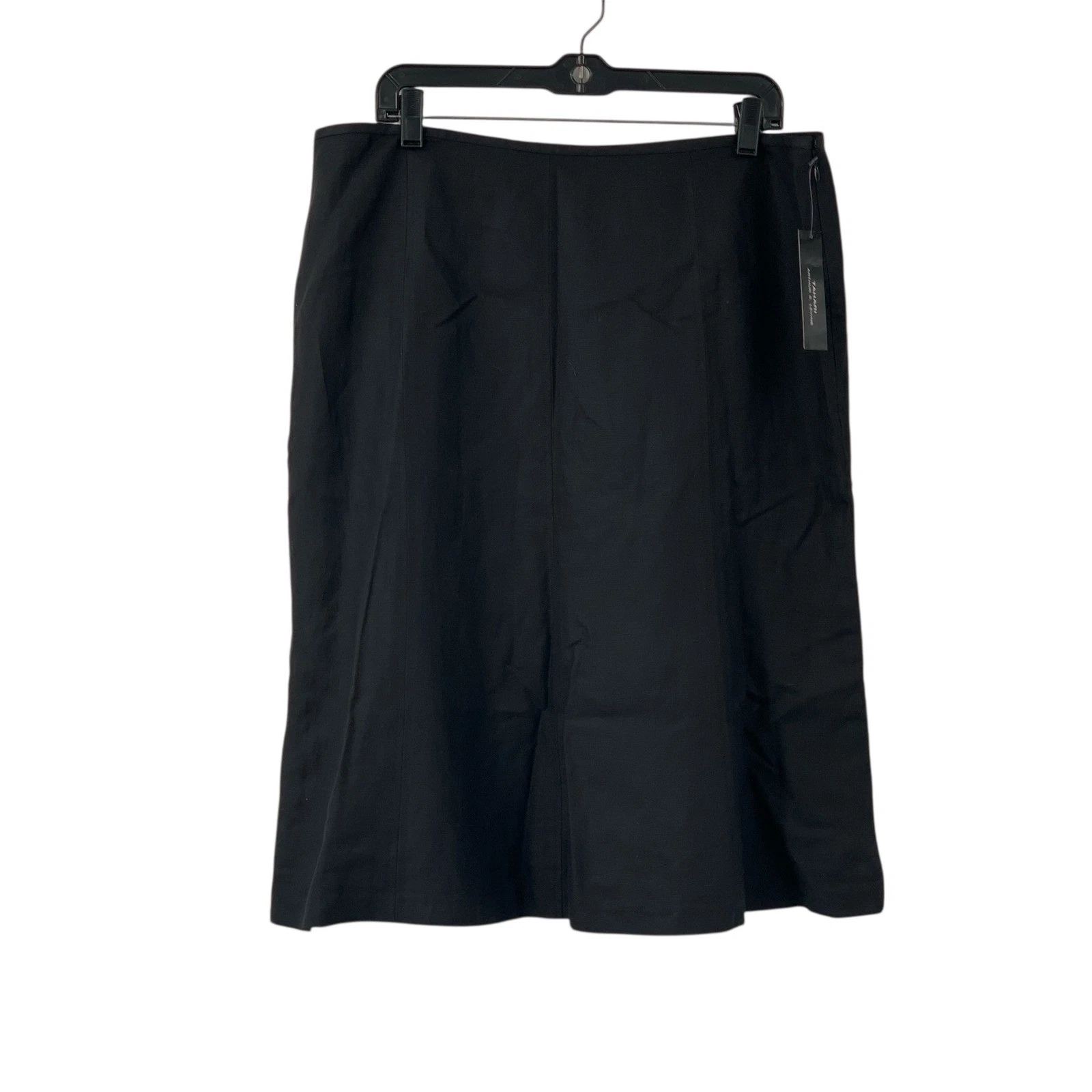 NWT Tahari Arthur S. Levine Sophie Garden Party Black Linen Blend Skirt Size 16