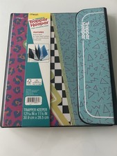 Vintage Retro 1980s Style Trapper Keeper Binder Mead W/ 2 Folders NEW Portfolio