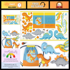 DIY Sewing Kit for Kids - Beginner Craft Set for Girls  Boys - Dinosaur Fabric