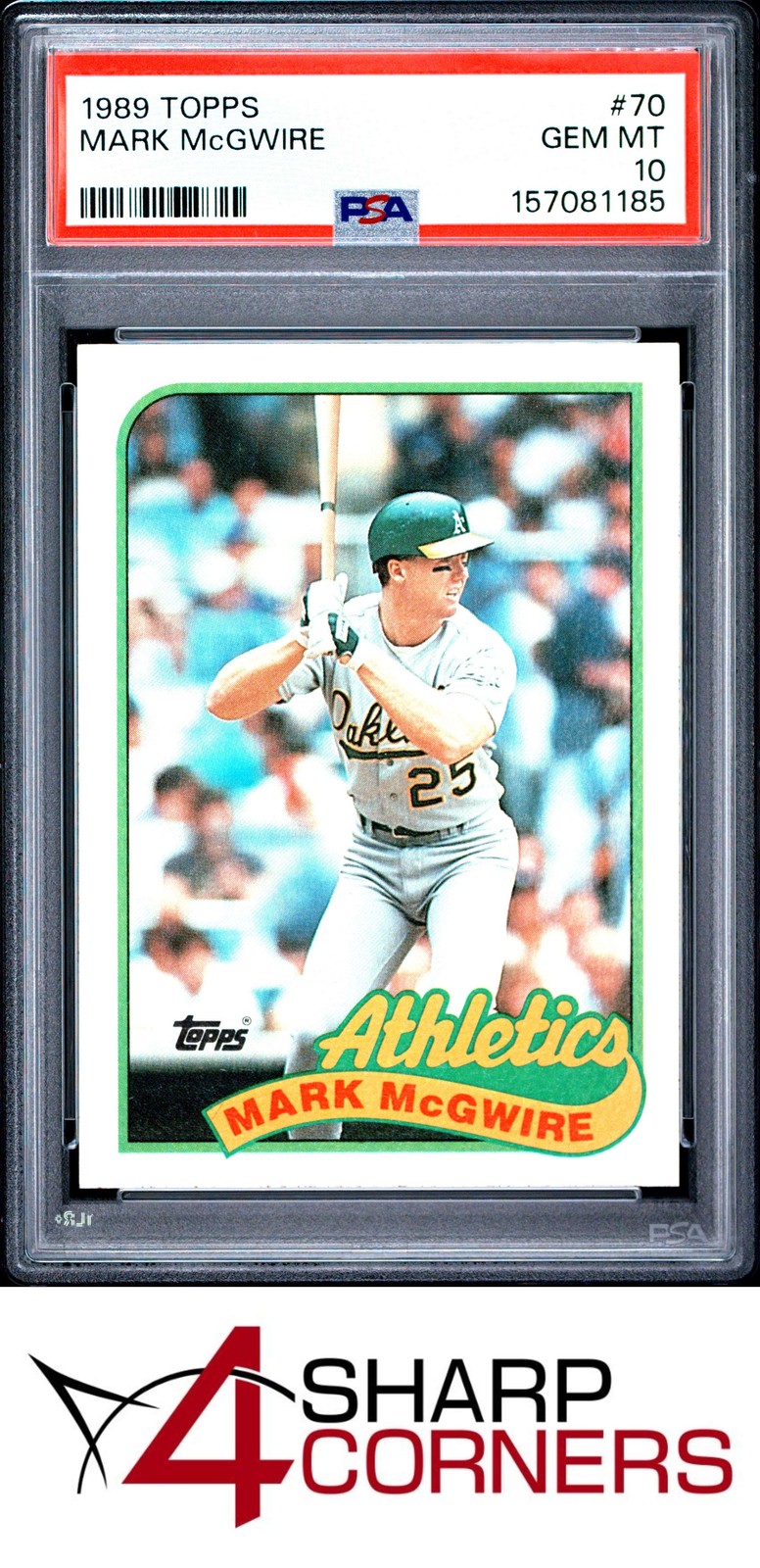 1989 TOPPS #70 MARK McGWIRE ATHLETICS PSA 10