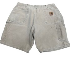 Vintage Carhartt B25 Men s Khaki Canvas Duck Carpenter Utility Shorts Size 38