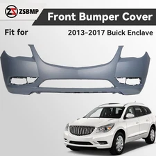 Primed Front Bumper Cover For 2013-2017 Buick Enclave 84055839 W/O Washer Holes