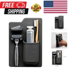 The Harvey Charcoal Silicone Toothbrush  Razor Holder - Effortless Organization