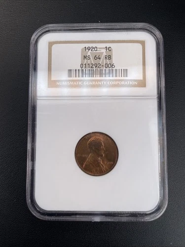 1920 1c Lincoln Wheat Penny MS 64 RB NGC