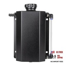 2L Universal Aluminum Radiator Coolant Overflow Expansion Tank, Black Coolant