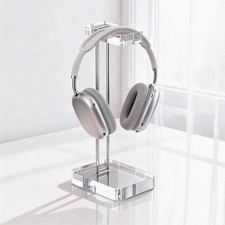 Headphone Stand Headset Holder for Desk, Solid Christal-Clear Acrylic Silver