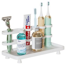 Electric Toothbrush Holder for Bathroom Countertop 5 Metal Slots Toothpaste R...