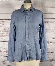 Ted Baker Endurance Button Down Long Sleeve Shirt Blue 16 34/35