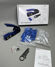 RJ45 Crimpzange Set für Cat5 Cat5e Cat6 Cat6a Cat7 Durchgangsstecker +30 Teile