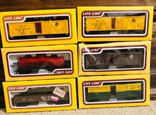 1970S-80S NEW IN BOX SEALED LIFE-LIKE TRAIN CARS, LOT OF 6 NIB