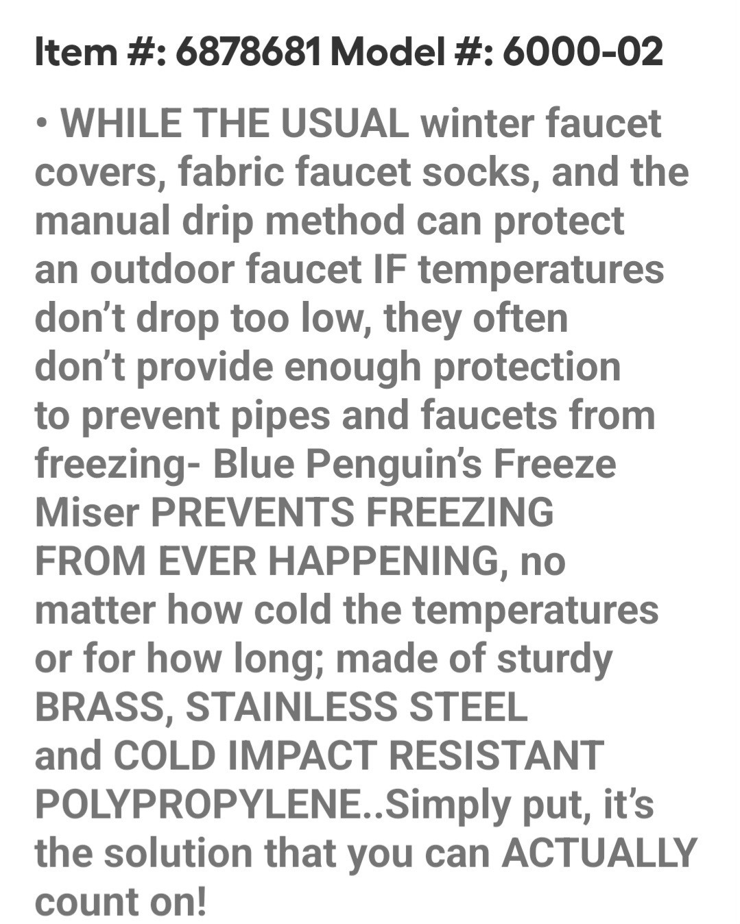 Freeze Miser 4 Pk *new* Faucet Freeze Protection MSRP $98