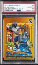 2023 PANINI DONRUSS OPTIC INTL DOWNTOWN GOLD #5 DK METCALF 7/10 PSA 10