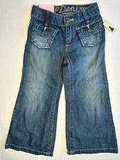 Baby Gap Y2K Flare Button Pocket Adjustable Waist Denim Blue Jeans Sz 3T NEW NWT