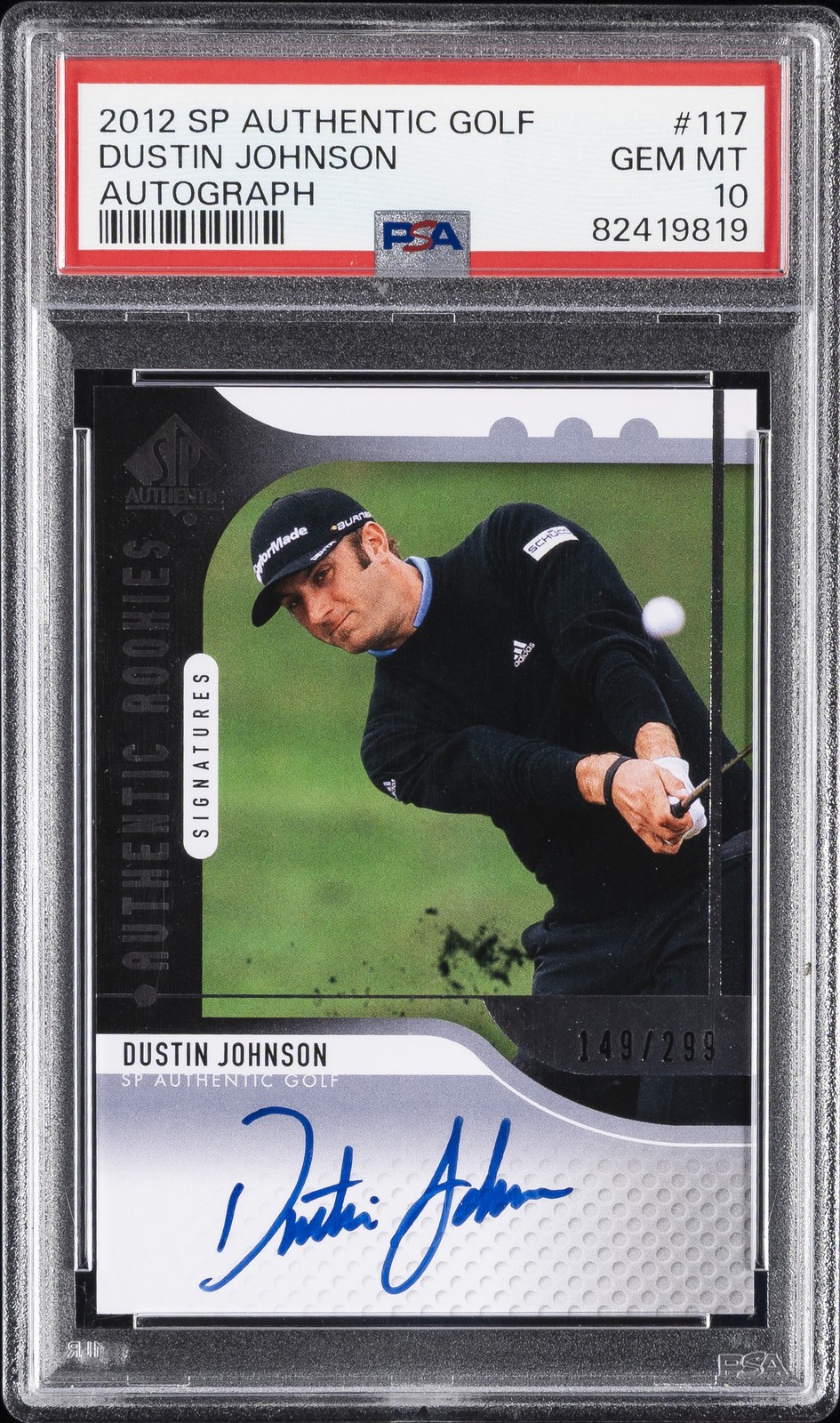 2012 SP AUTHENTIC GOLF AUTO #117 DUSTIN JOHNSON 149/299 PSA 10