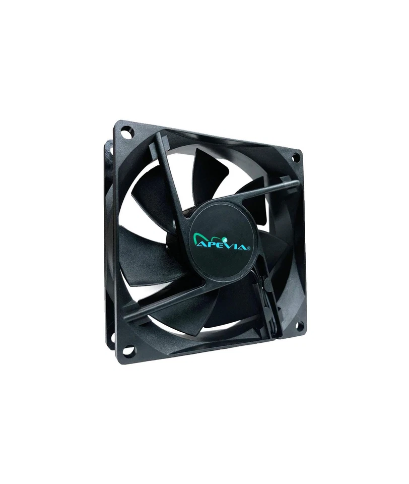 Apevia AF38S-BK 80mm 4pin Molex + 3pin Motherboard Silent Black Case Fan (3-pk) - Image 3 of 4