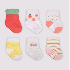 Carter's Just One You Baby Girls' 0-3 Months 6 Pack Sweet Crew Socks