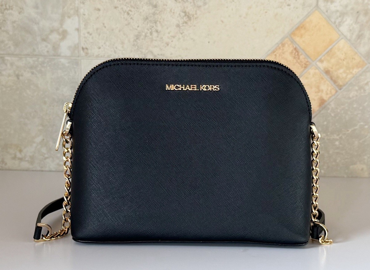 Michael Kors Jet Set Cindy Dome Shoulder Crossbody Leather Bag