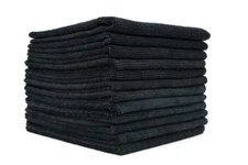 The Rag Company 51616-TERRY-BLK 16x16 All-Purpose Microfiber Towel BLACK 10 PACK
